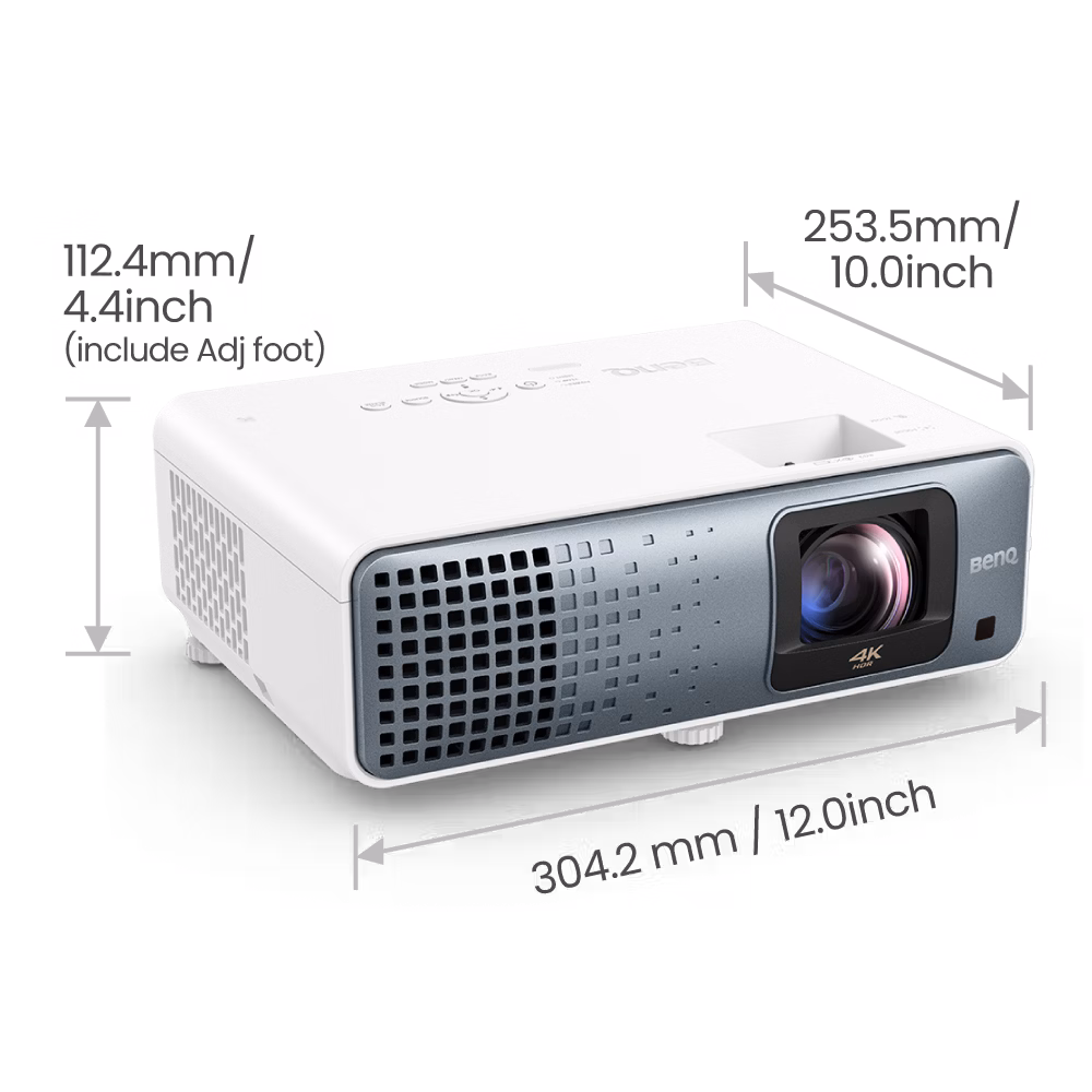 BenQ TK710STi 4K Laser Short Throw Golf Simulator Projector dimensions